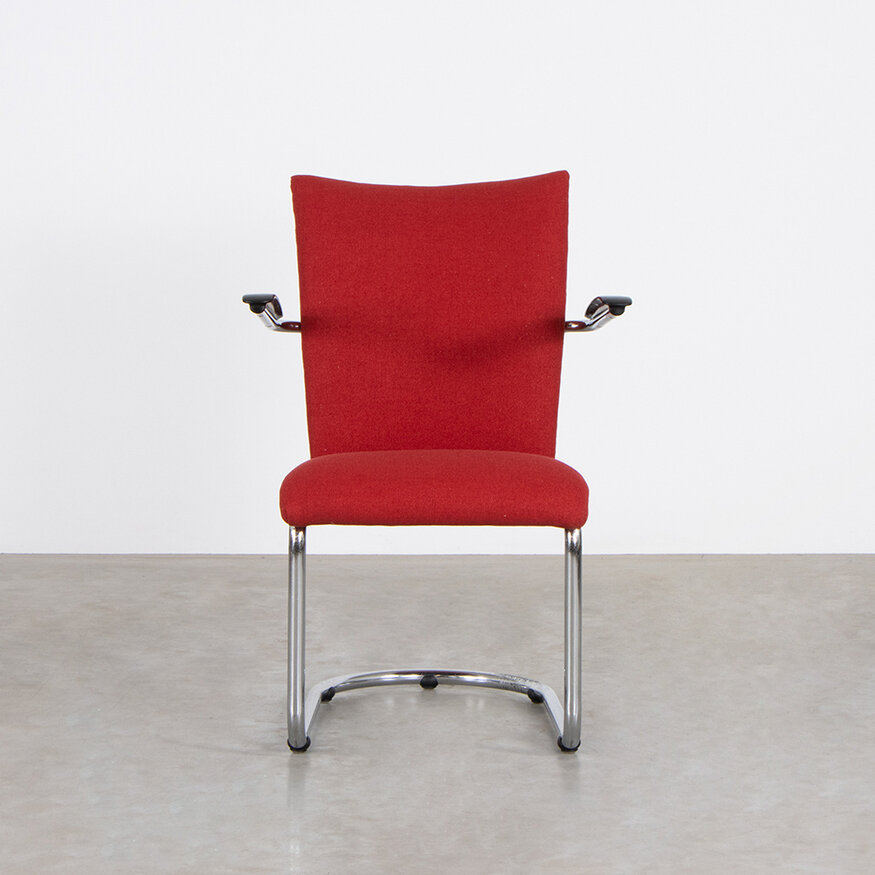 De Wit De Wit ladies armchair 7018 newly upholstered red