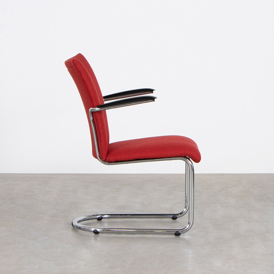 De Wit De Wit ladies armchair 7018 newly upholstered red