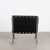 Retro lounge fauteuil skai leer met mooi frame jaren 60