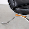 Retro lounge fauteuil skai leer met mooi frame jaren 60