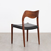 J.L. Møllers Møbelfabrik Niels Otto Moller chair model 71 black leatherette JL Mollers Mobelfabrik