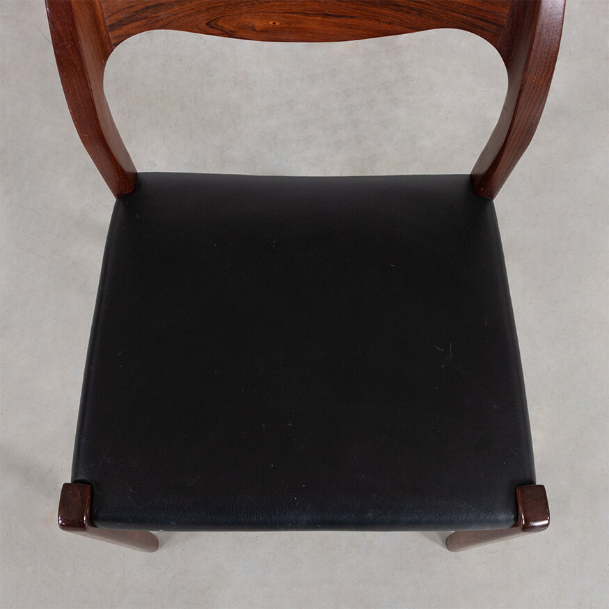 J.L. Møllers Møbelfabrik Niels Otto Moller chair model 71 black leatherette JL Mollers Mobelfabrik