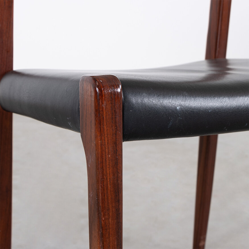 J.L. Møllers Møbelfabrik Niels Otto Moller chair model 71 black leatherette JL Mollers Mobelfabrik