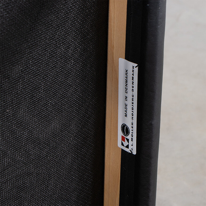 J.L. Møllers Møbelfabrik Niels Otto Moller chair model 71 black leatherette JL Mollers Mobelfabrik