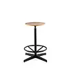 Dykmeyer Jops Industrial Design Counter Barstool Graphite Black (RAL 9011) | Walnut Seat