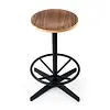 Dykmeyer Jops Industrial Counter Barstool Graphite Black (RAL 9011) | Walnut Seat