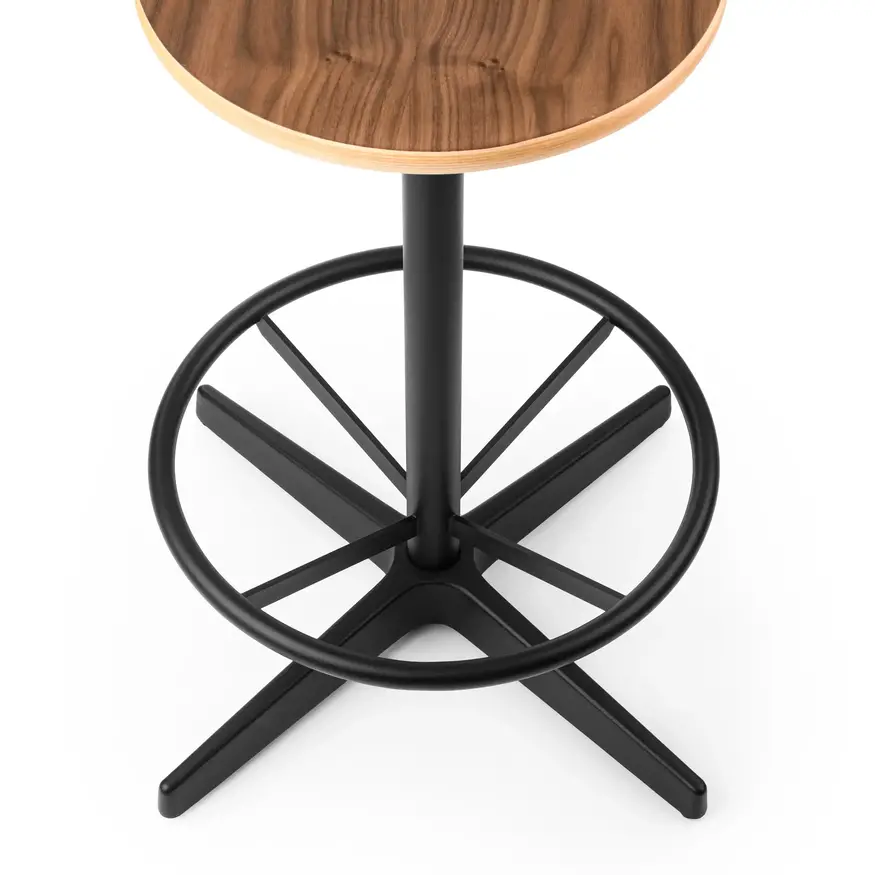 Dykmeyer Jops Industrial Design Counter Barstool Graphite Black (RAL 9011) | Walnut Seat