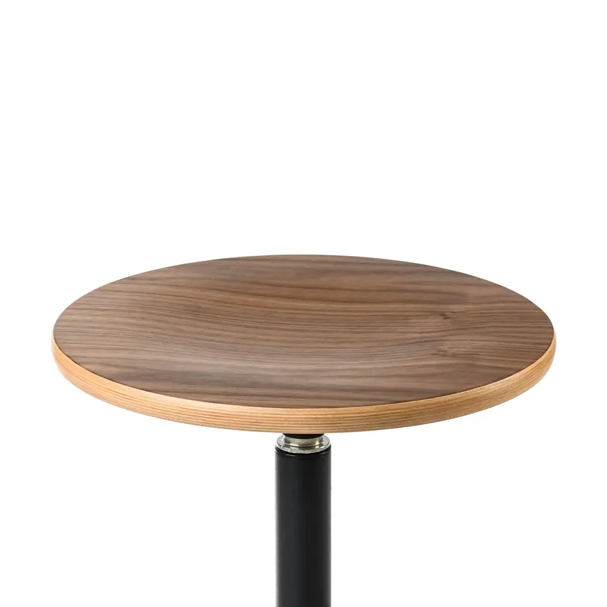 Dykmeyer Jops Industriële Counter Barkruk Grafietzwart (RAL 9011) | Walnoot Zitting