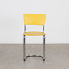 Gispen Set of 5 Gispen 108 yellow leatherette chairs, original from the 1930s