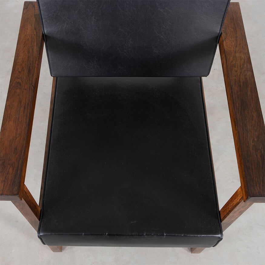 Wim den Boon Executive Chair black with wood 1960s