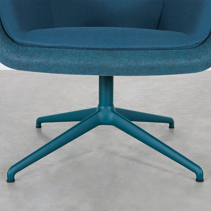 De Machinekamer Spettr Swivel Armchair Petrol Fabric Wool Felt Petrol