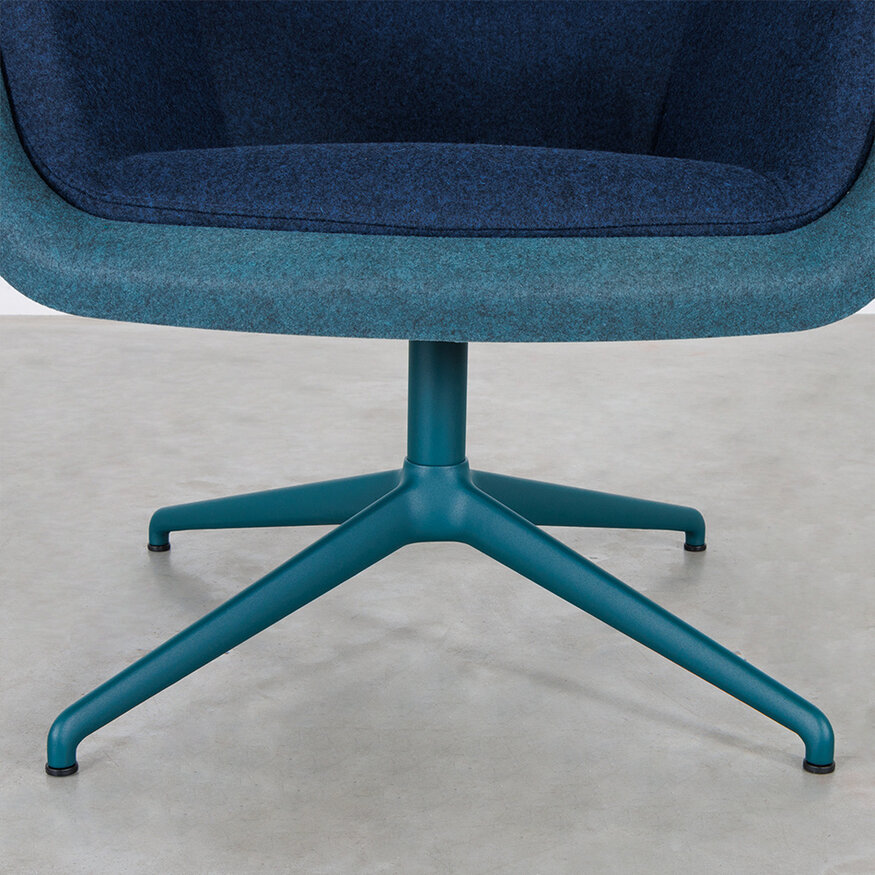 Dykmeyer Spettr Swivel Armchair Petrol Fabric Wool Felt Blue