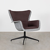 De Machinekamer Spettr Draaifauteuil Lichtgrijs Stof Prairie Paars