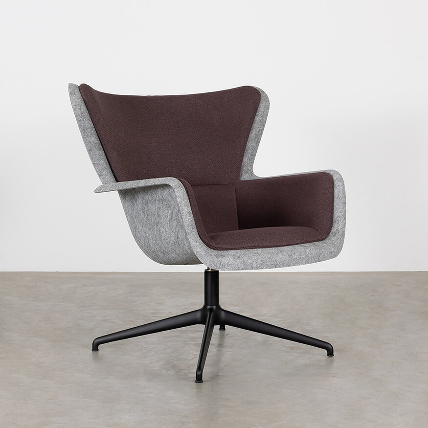 De Machinekamer Spettr Draaifauteuil Lichtgrijs Stof Prairie Paars
