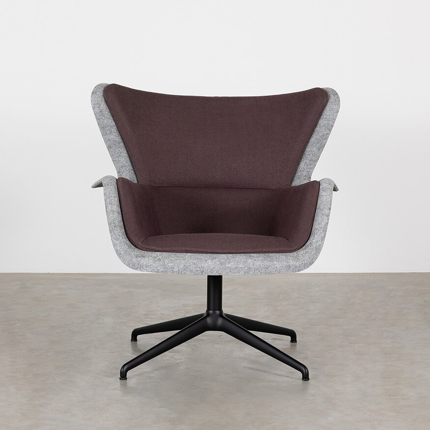 De Machinekamer Spettr Draaifauteuil Lichtgrijs Stof Prairie Paars
