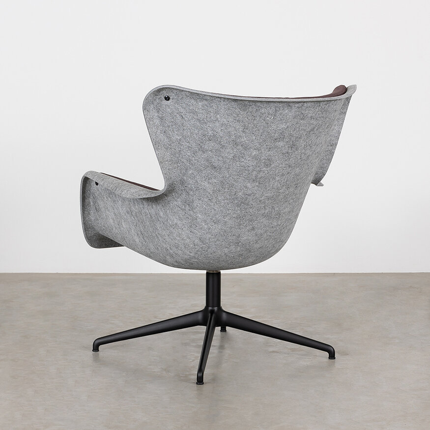 De Machinekamer Spettr Draaifauteuil Lichtgrijs Stof Prairie Paars