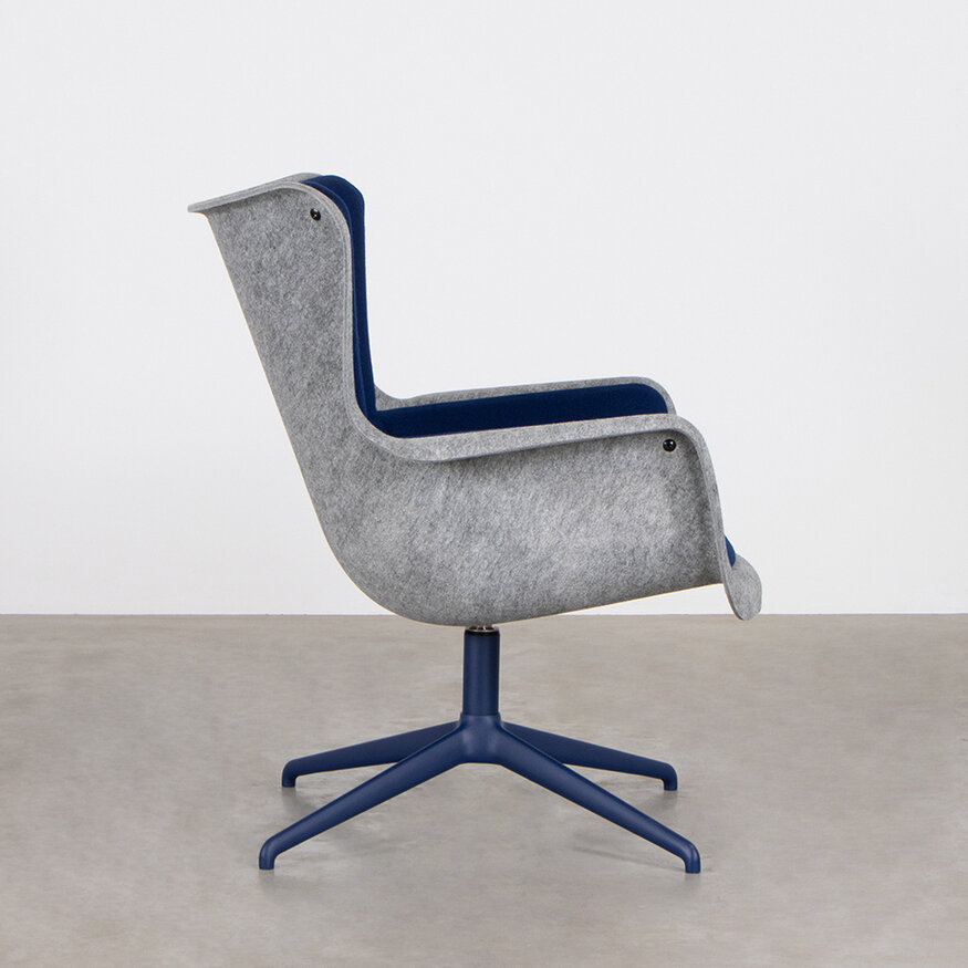 Dykmeyer Spettr Draaifauteuil Lichtgrijs Stof Tonus Blauw