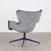Dykmeyer Spettr Swivel Armchair Light Grey Fabric Tonus Blue