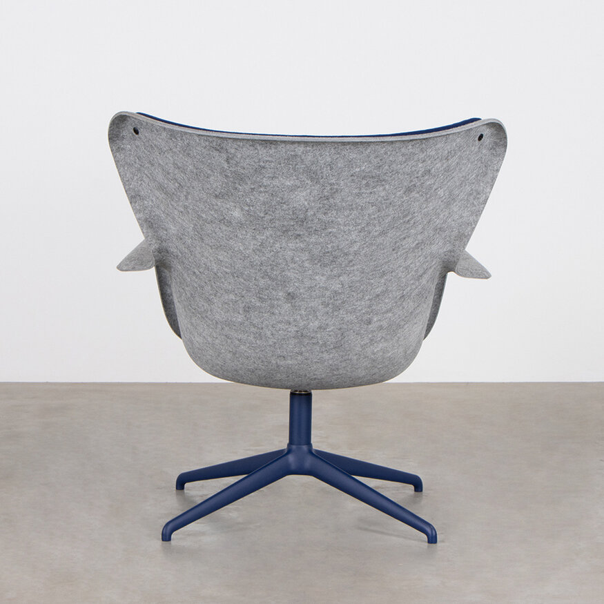 De Machinekamer Spettr Swivel Armchair Light Grey Fabric Tonus Blue