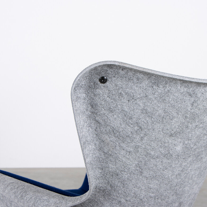 Dykmeyer Spettr Swivel Armchair Light Grey Fabric Tonus Blue