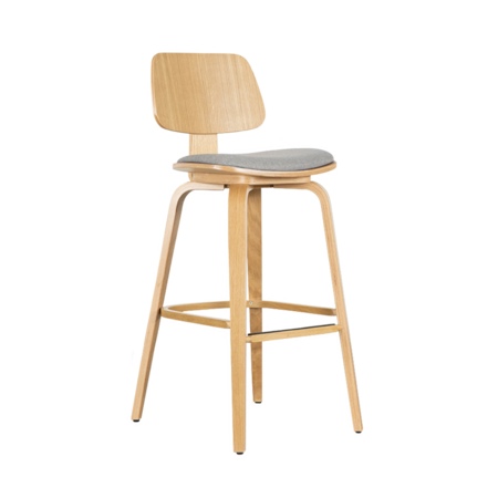Junni Bar Chair Oak | Steel