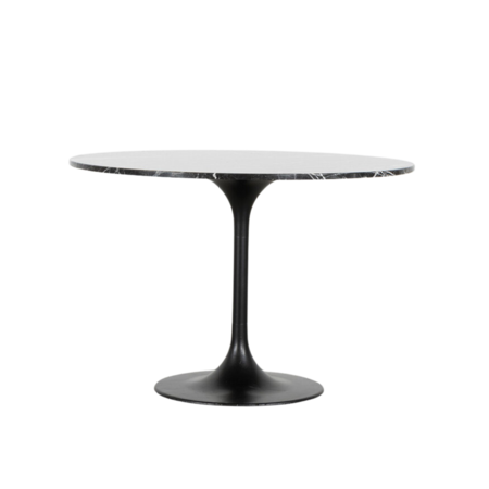 Zwart marmeren tafel rond 110 cm tulp voet aluminium