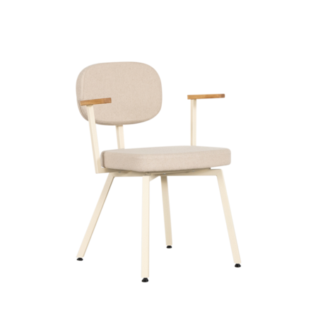 MK Chair With Oak Armrests Ivory | Beige
