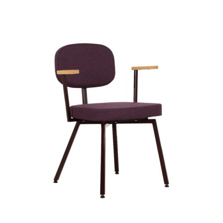 MK Chair With Oak Armrests Black-Red | Purple
