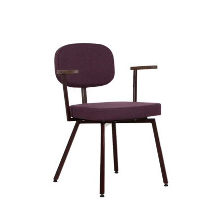 MK Chair With Walnut Armrests Black-Red | Purple
