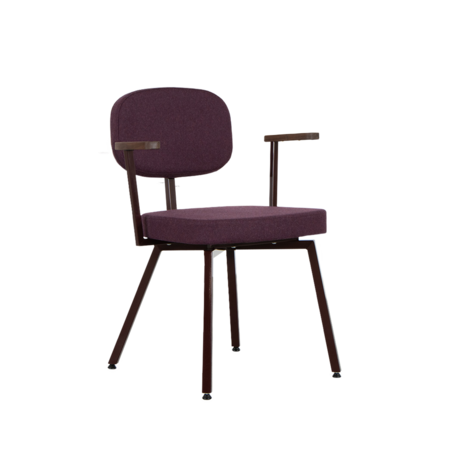 MK Chair With Walnut Armrests Black-Red | Purple