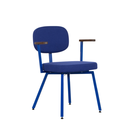 MK Chair With Walnut Armrests Ultra Blue | Indigo