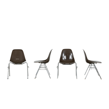 Eames chair DSR with fiberglass seat brown Herman Miller