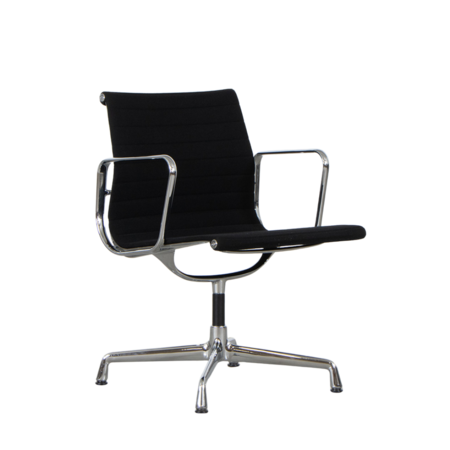 Eames EA107 Office Chair Black Hopsak Chrome Frame Vitra