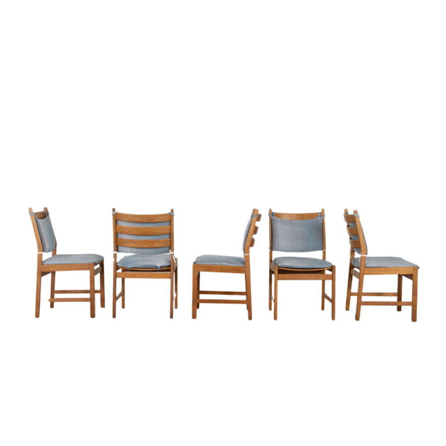 KP Møbler Set of 5 oak Kurt Ostervig chairs KP Mobler