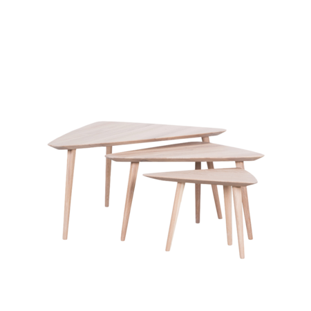 Tomrer Coffee Table Triangle | Oak Whitewash