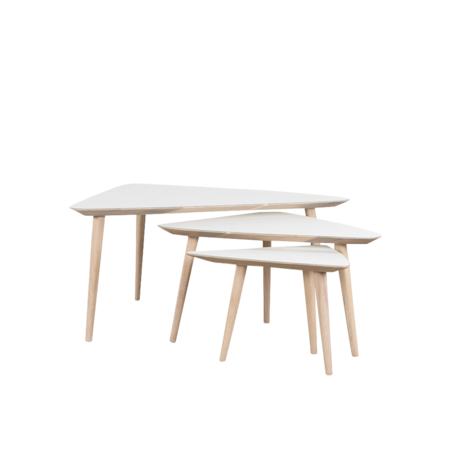 Tomrer Coffee Table Triangle | Oak Whitewash Fenix