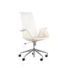 Knoll Fabricius and Kastholm FK Tulip Desk Chair White Cream Leather Walter Knoll