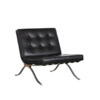 Retro lounge fauteuil skai leer met mooi frame jaren 60