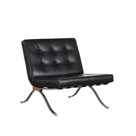 Retro lounge fauteuil skai leer met mooi frame jaren 60