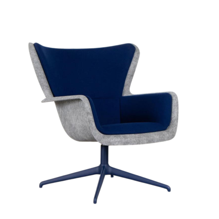 Spettr Swivel Armchair Light Grey Fabric Tonus Blue