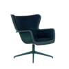 Dykmeyer Spettr Swivel Armchair Petrol Fabric Wool Felt Blue