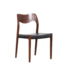 J.L. Møllers Møbelfabrik Niels Otto Moller chair model 71 black leatherette JL Mollers Mobelfabrik