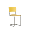 Gispen Set of 5 Gispen 108 yellow leatherette chairs, original from the 1930s