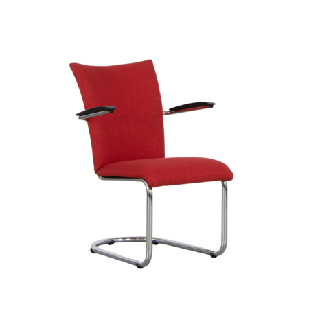 De Wit ladies armchair 7018 newly upholstered red