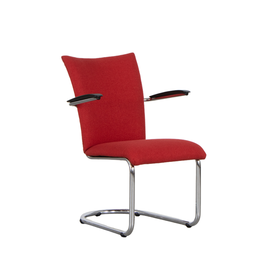 De Wit damesfauteuil 7018 nieuw bekleed rood De Wit De Wit damesfauteuil 7018 nieuw bekleed rood