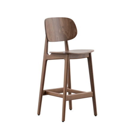 Sinni Counter Bar Chair | Walnut Coloured