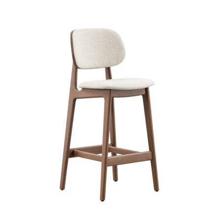 Sinni Counter Barstoel Walnoot | Linen Sinni Counter Barstoel Walnoot | Linen