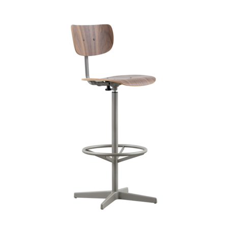 Jops Barstoel Muisgrijs | Walnoot