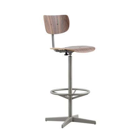 Jops Bar Chair Pearl Mouse Grey | Walnut