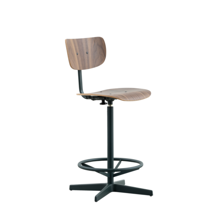 Jops Counter Barstoel Zwartgroen | Walnoot
